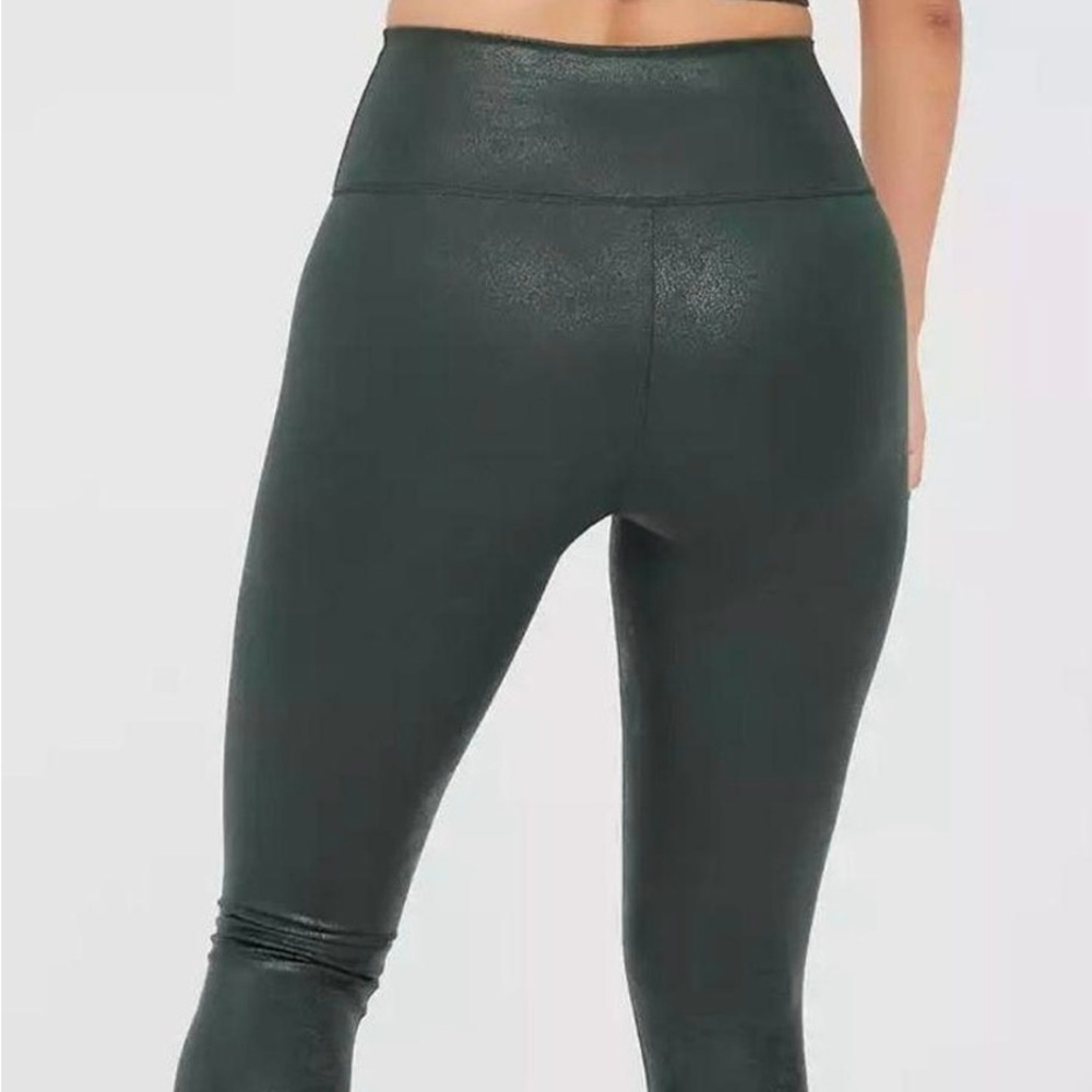 NWT Aerie Metallic Green Offline Crossover Leggings - Picture 2 of 6
